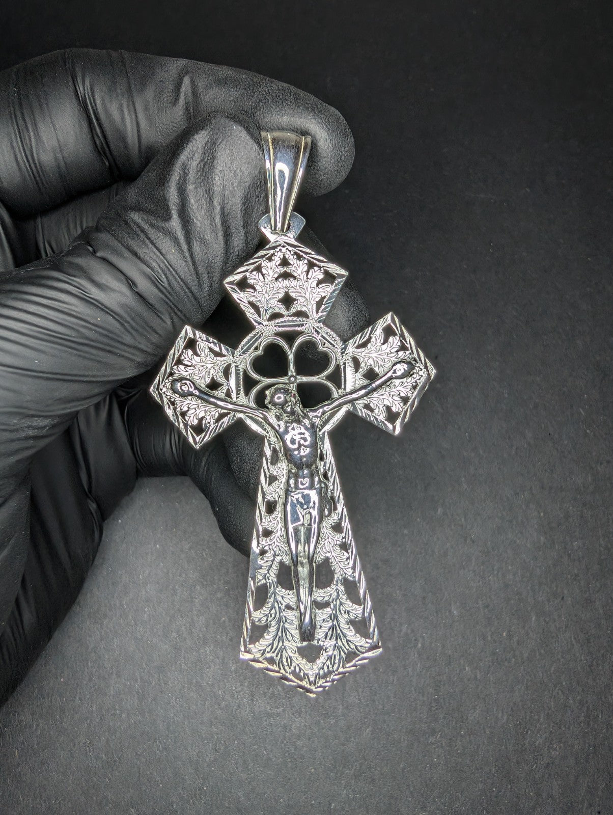 Solid 925 Sterling Silver Huge Crucifix Pendant