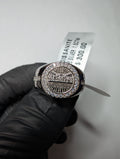 Solid 925 Sterling Silver Iced Out Moissanite Rounded Last Supper Ring Size 9