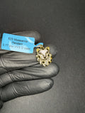 Gold over Solid 925 Silver Black and White Moissanite Cheetah Pendant w/ Enamel