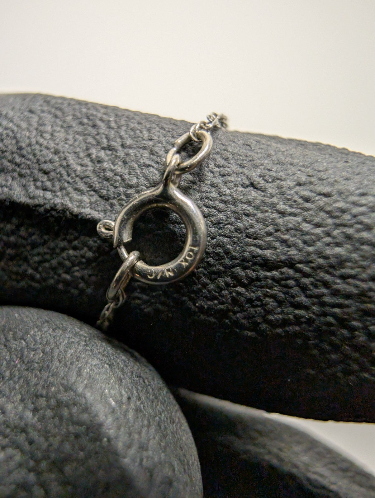 Solid 10k White Gold Three-Stone Pendant with 19in .7mm Loose Rope