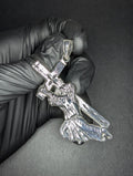 Solid 925 Sterling Silver Jesus Carrying the Cross Pendant