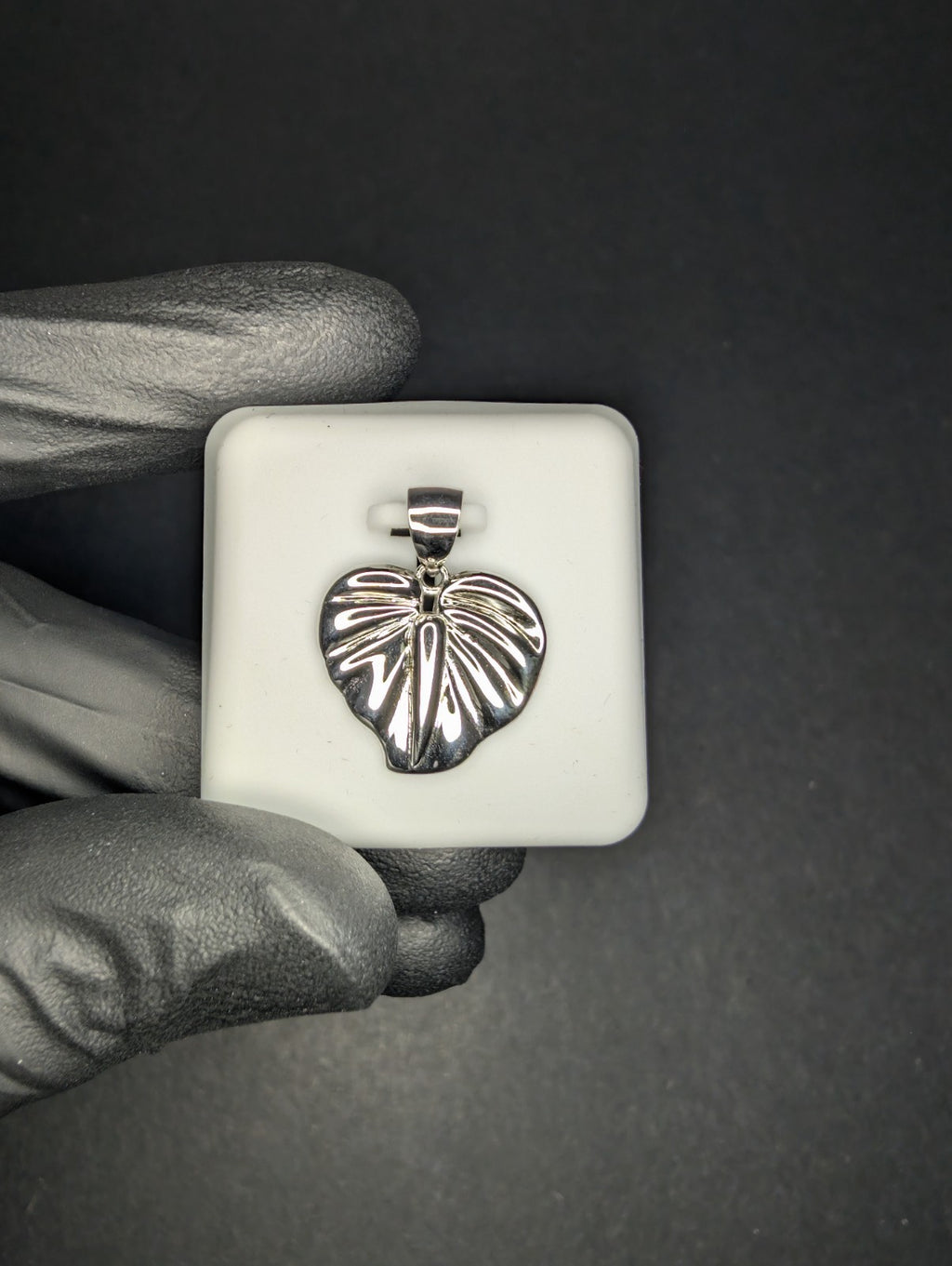 Solid 925 Sterling Silver Textured Heart Pendant