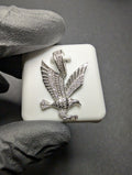 Solid 925 Sterling Silver Iced Out VVS D Moissanite Detailed Eagle Pendant