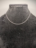 Solid 925 Italian Sterling Silver 16" 2.0mm Flat Cuban Necklace