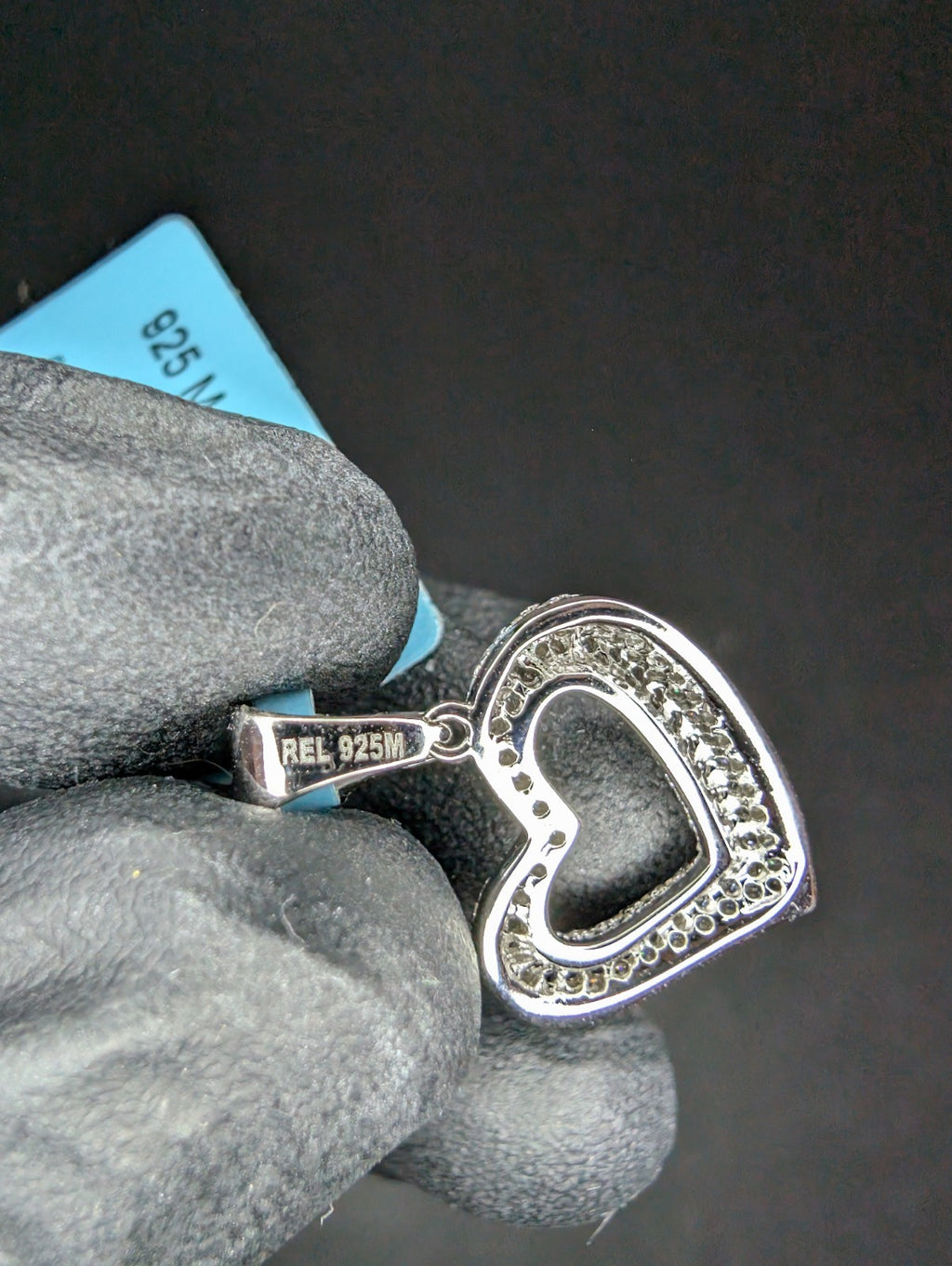 Solid 925 Sterling Silver Iced Out VVS D Moissanite Open Heart Pendant
