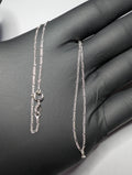 Solid 925 Italian Sterling Silver 16" 1.2mm Figaro Necklace