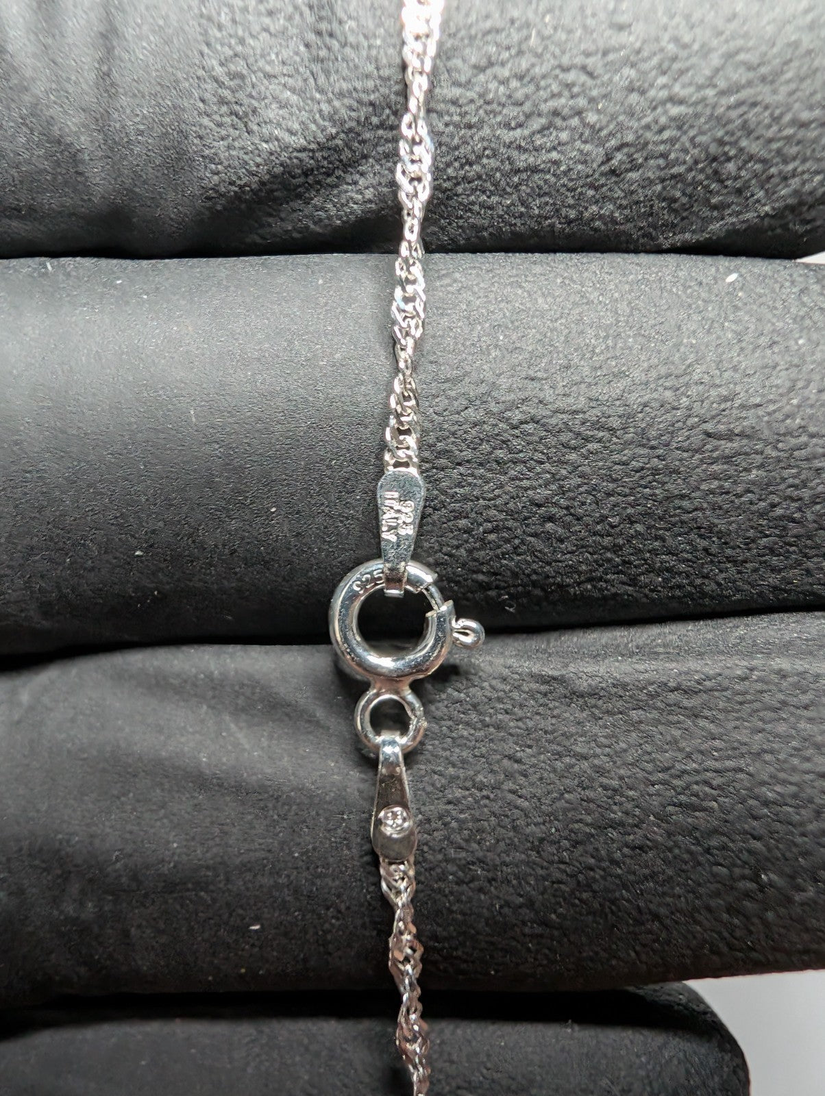 Solid 925 Sterling Silver 30in 1.5mm Singapore Link Necklace