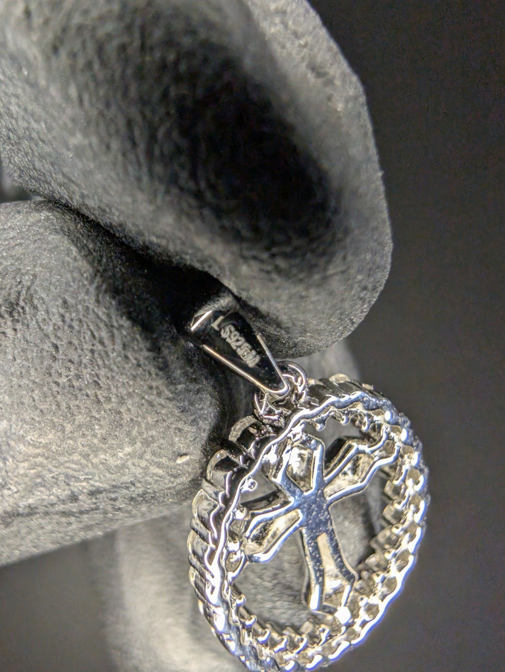 Solid 925 Sterling Silver VVS D Moissanite Cross Medallion Pendant