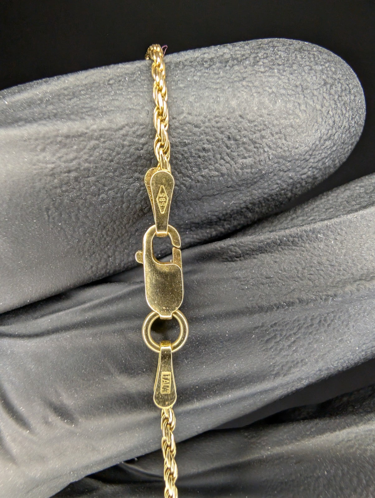 Solid 14k Italian Yellow Gold 18in 1.2mm Rope Necklace