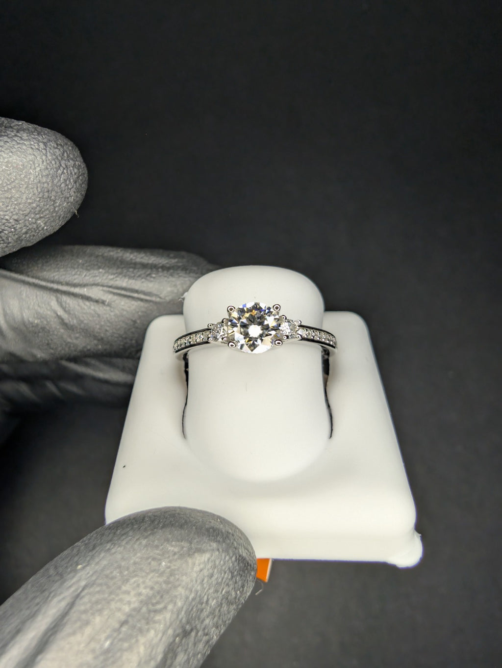 Solid 925 Silver VVS D Moissanite Past Present Future Half Eternity Ring Size 7