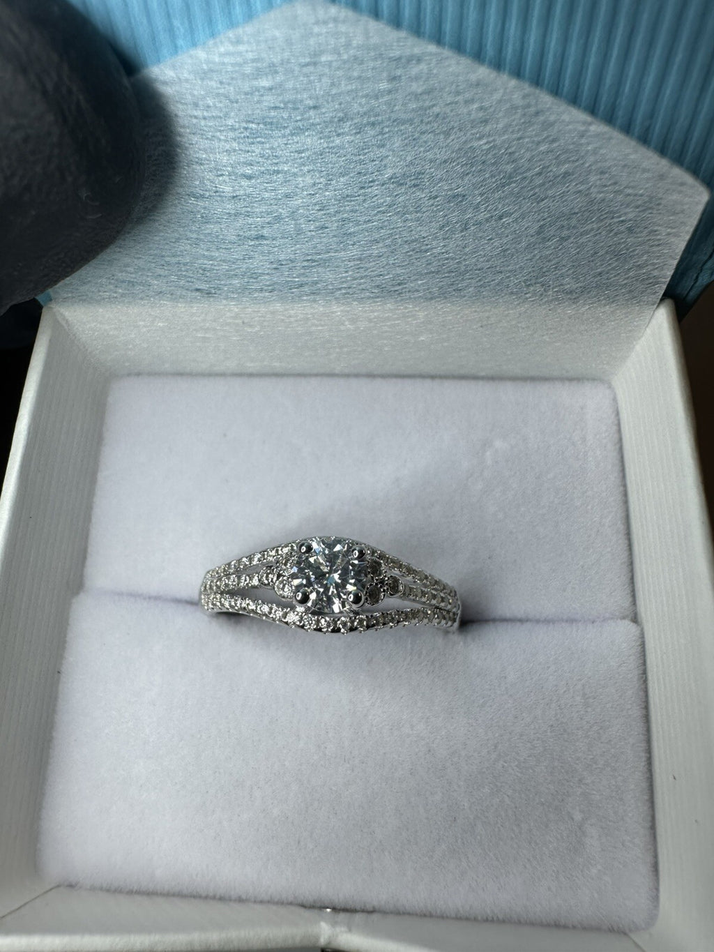 Solid 925 Sterling Silver 1 CTW Moissanite Ring Size 9