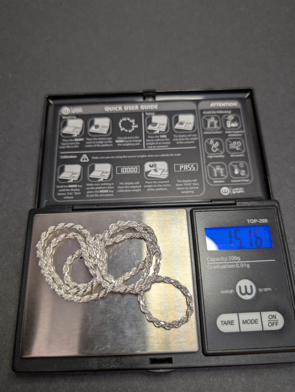 Solid 925 Italian Sterling Silver 2.8mm 22'' Rope Chain Necklace