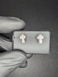 Solid 925 Sterling Silver Iced out VVS D Moissanite Simple Cross Studs
