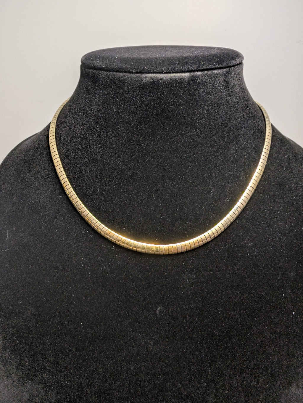 Gold Over Solid 925 Italian Sterling Silver Milor 17” 5.5mm Omega Necklace