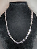 Semi Solid 925 Sterling Silver 6.5mm 24'' Thick Square Byzantine Necklace