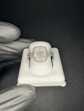 Solid 925 Silver VVSD Baguette and Round Moissanite Cluster Cocktail Ring Size 7