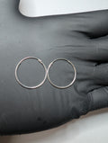 Solid 925 Sterling Silver 22.5mm Endless Hoop Earrings