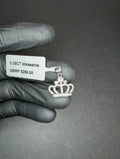 Solid 925 Sterling Silver Icy VVS D Moissanite Royal Crown Pendant